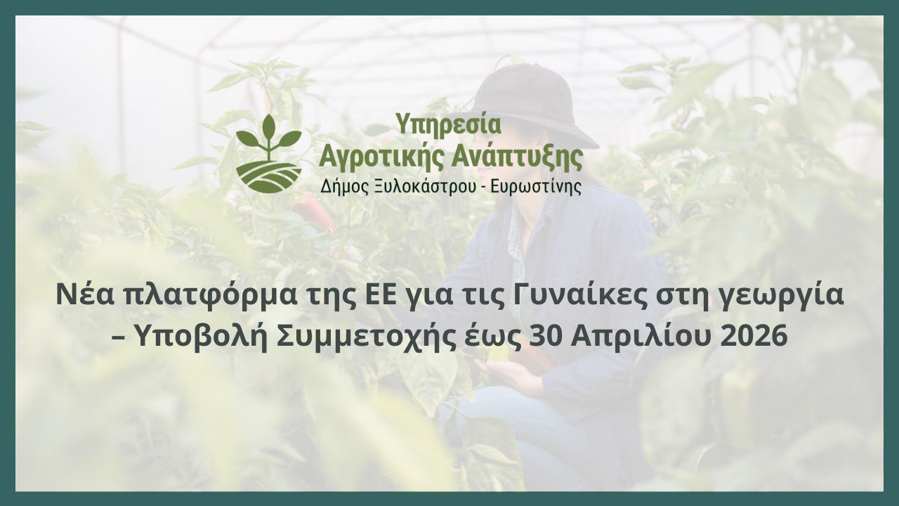 Νέα πλατφόρμα της ΕΕ  για τις Γυναίκες στη γεωργία – Υποβολή Συμμετοχής έως 30 Απριλίου 2026
