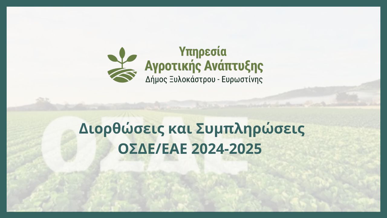 Διορθώσεις και Συμπληρώσεις ΟΣΔΕ/ΕΑΕ 2024-2025